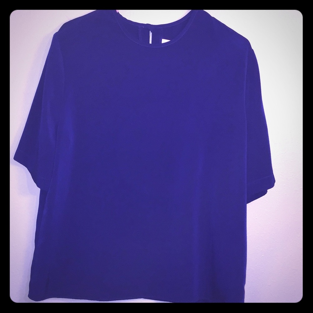 Vintage jo hardin sapphire blue blouse business